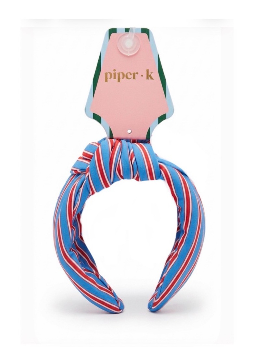 NWT ⚜️🩵⚜️ Piper K Blue, Red Striped Knotted Headband